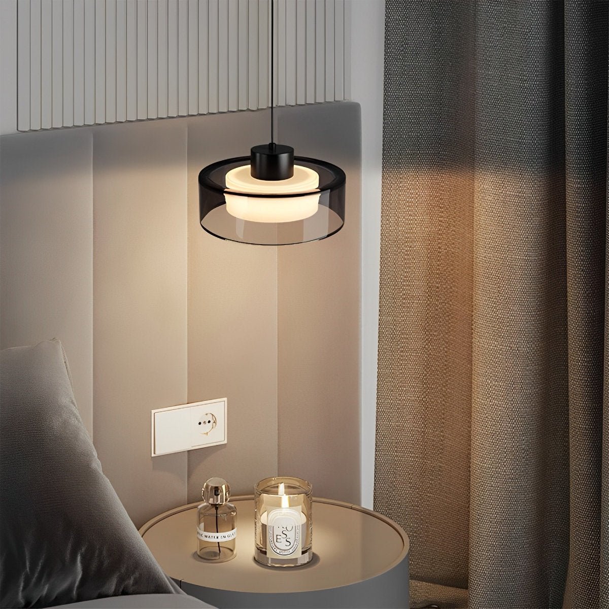 Modern Minimalist Chandelier Glass Brass Bedside Lighting - Flyachilles