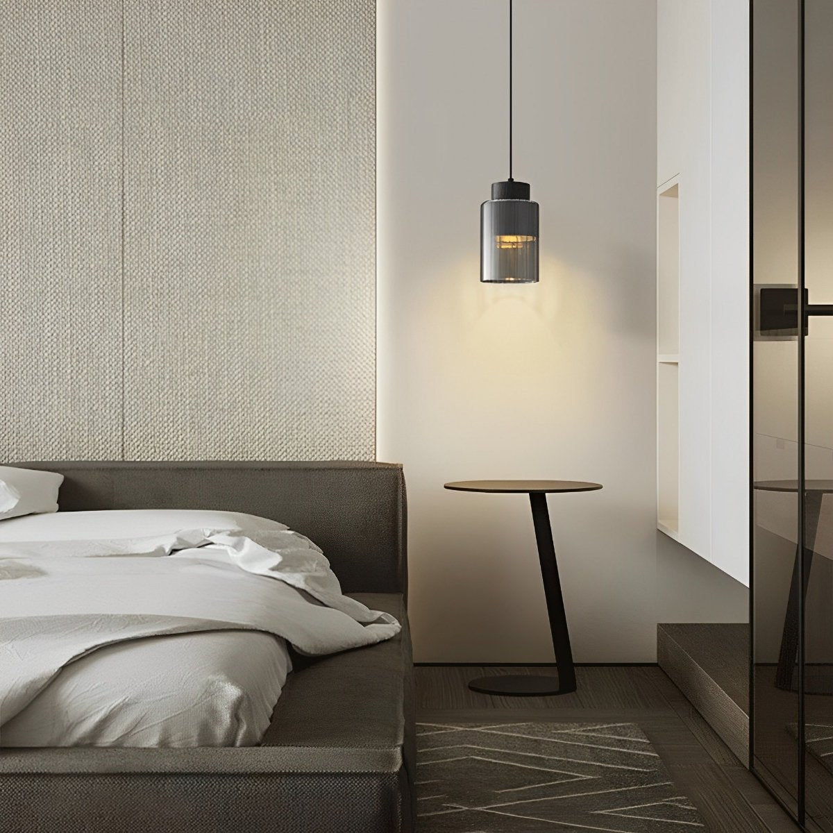 Modern Minimalist Chandelier Glass Brass Bedside Lighting - Flyachilles