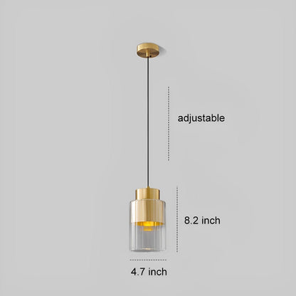 Modern Minimalist Chandelier Glass Brass Bedside Lighting - Flyachilles