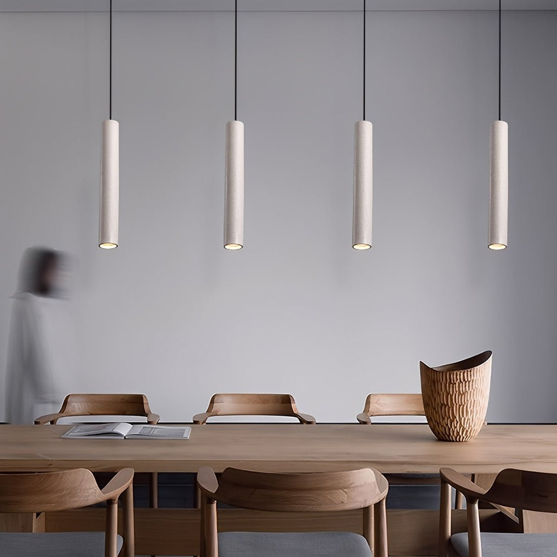 Modern Minimalist Cylinder Cement LED Pendant Lights - Flyachilles