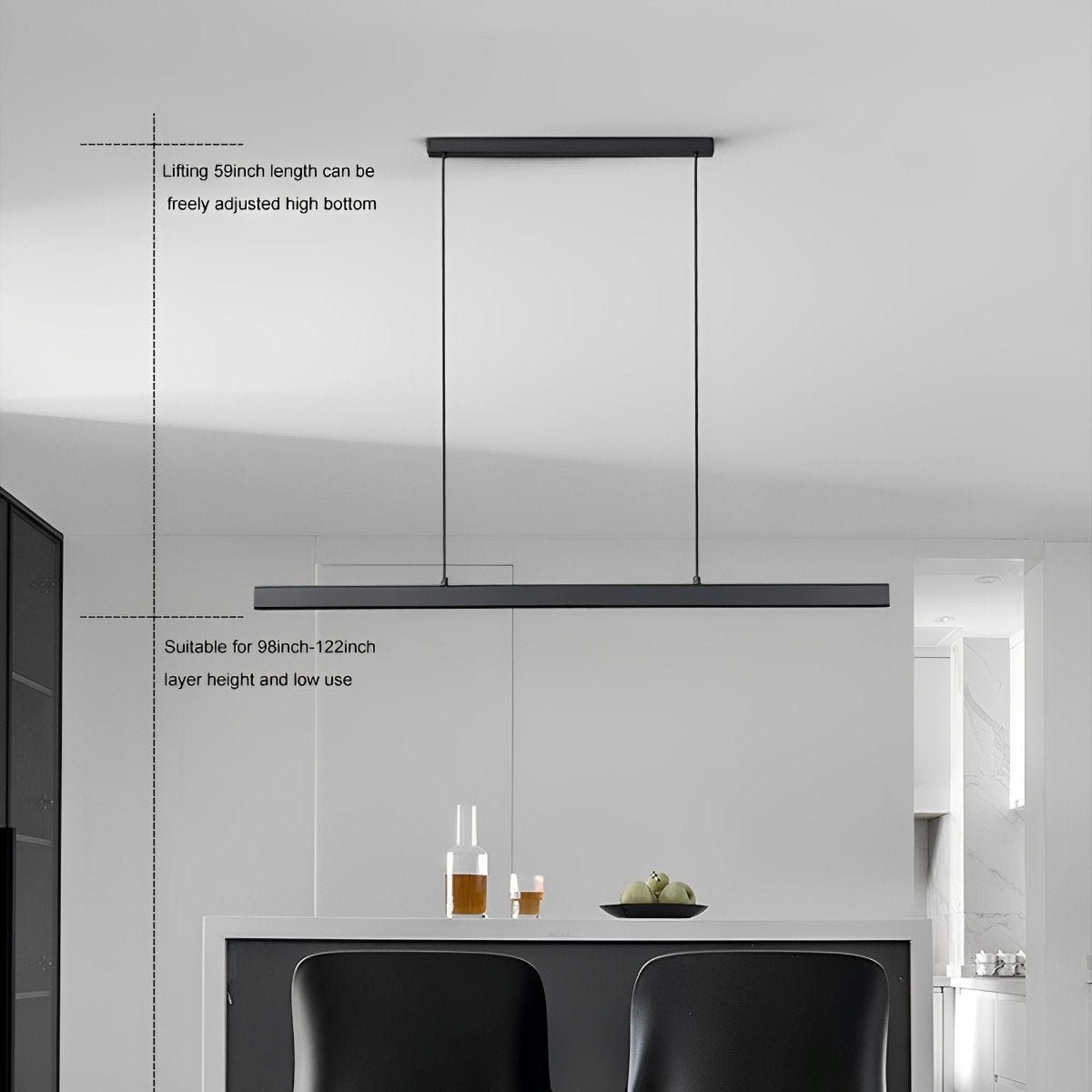 Modern Minimalist Dimmable Pendant Light LED Long Light Bar - Flyachilles