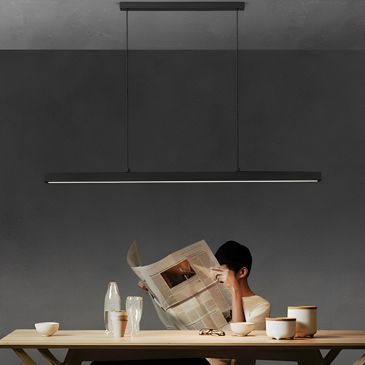 Modern Minimalist Dimmable Pendant Light LED Long Light Bar - Flyachilles