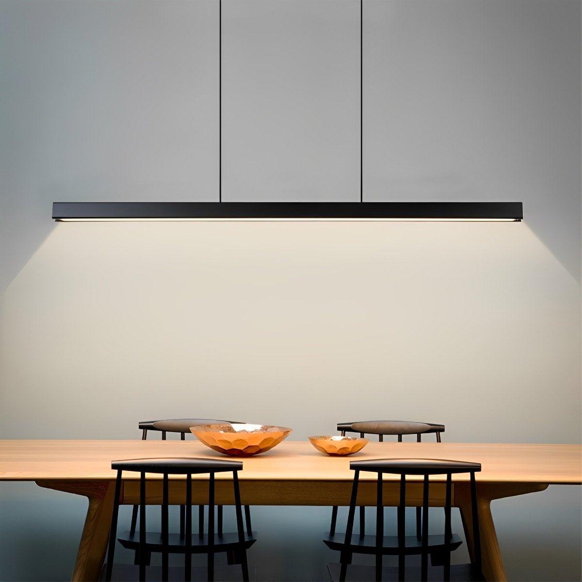 Modern Minimalist LED Long Strip Bar Light Ceiling Hanging Pendant ...