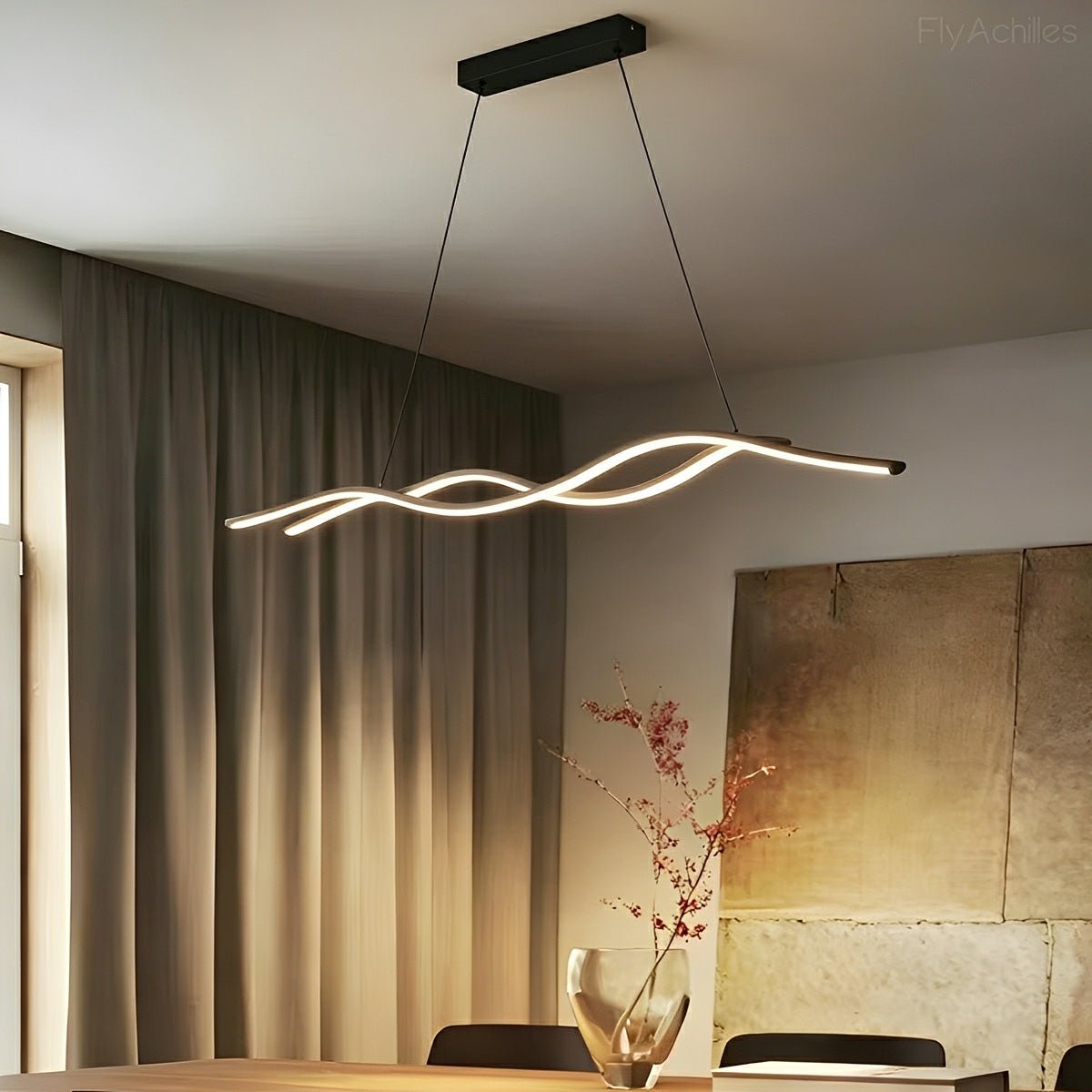 Modern Minimalist Double Wave LED Pendant Light - Flyachilles