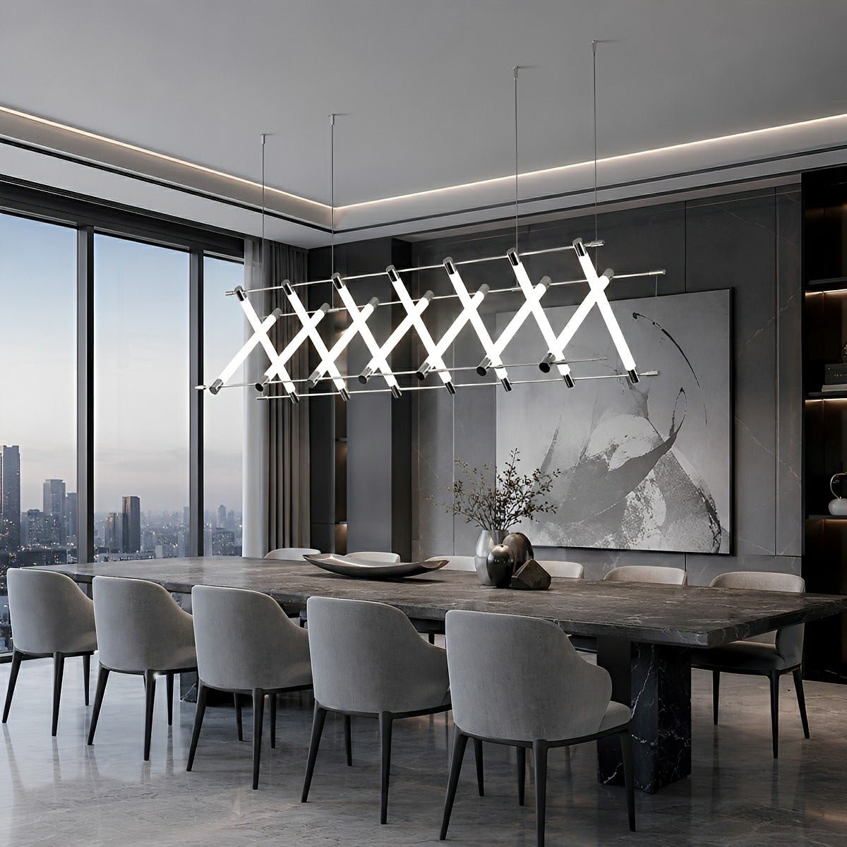 Modern Minimalist Fishbone Light Combination Bar Chandelier - Flyachilles