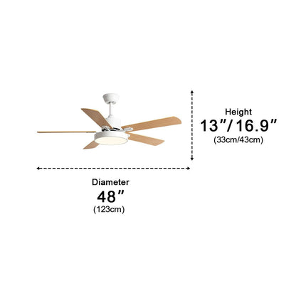 Modern Minimalist Five - leaf Frequency Conversion Ceiling Fan - Flyachilles