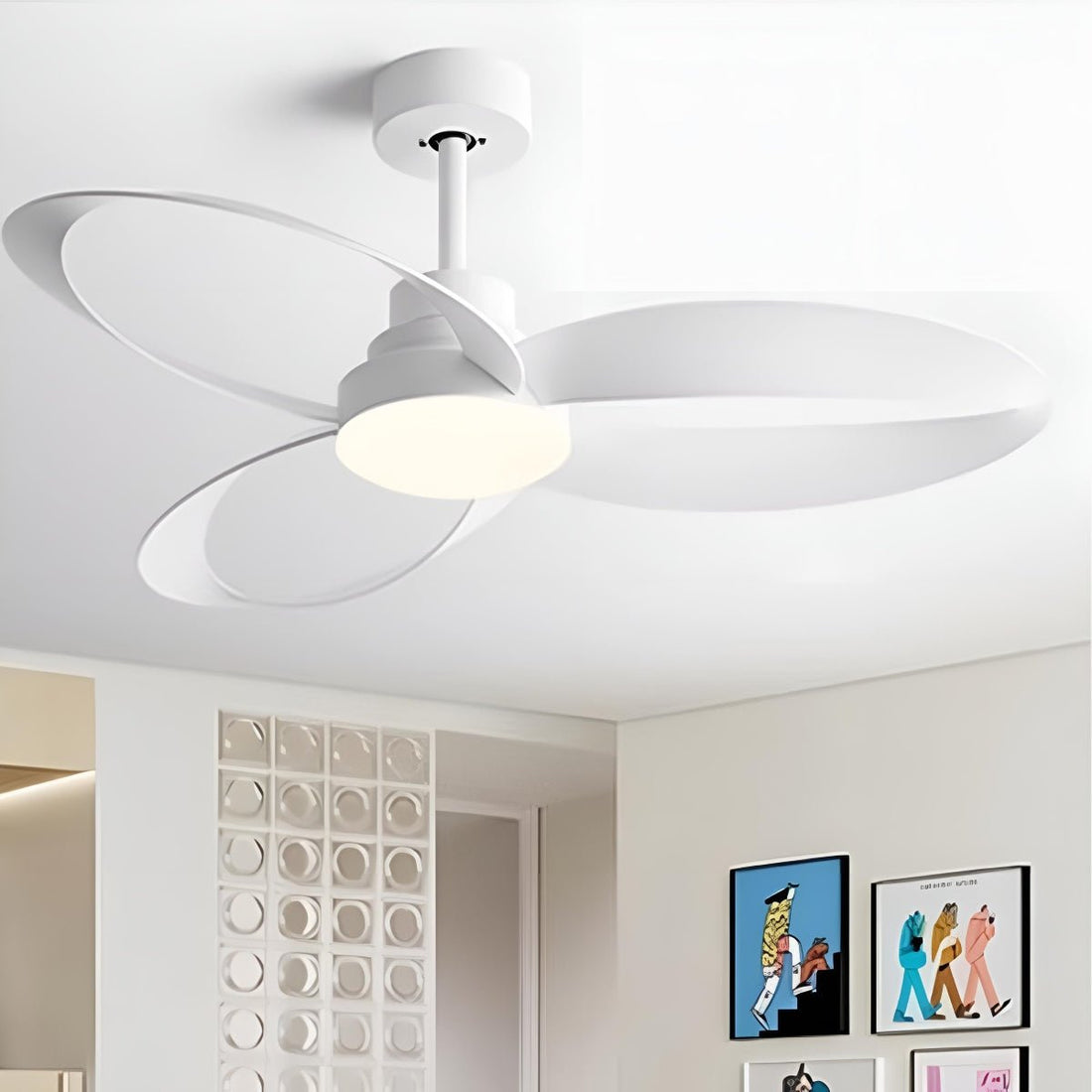 Modern Minimalist Geometric 6 - Speed Reverse Ceiling Fan Light - Flyachilles
