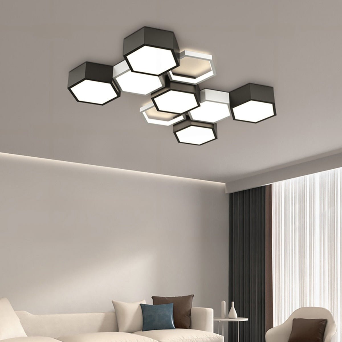 Modern Minimalist Geometric Hexagon LED Indoor Ceiling Light - Flyachilles
