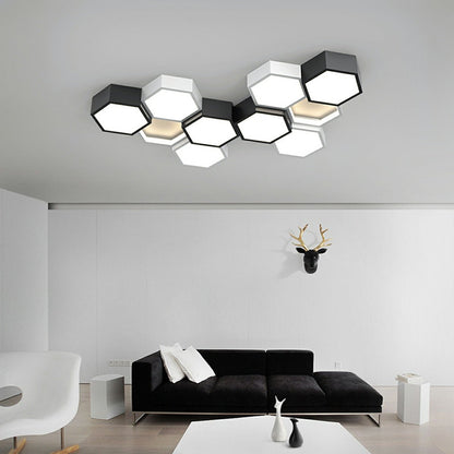 Modern Minimalist Geometric Hexagon LED Indoor Ceiling Light - Flyachilles