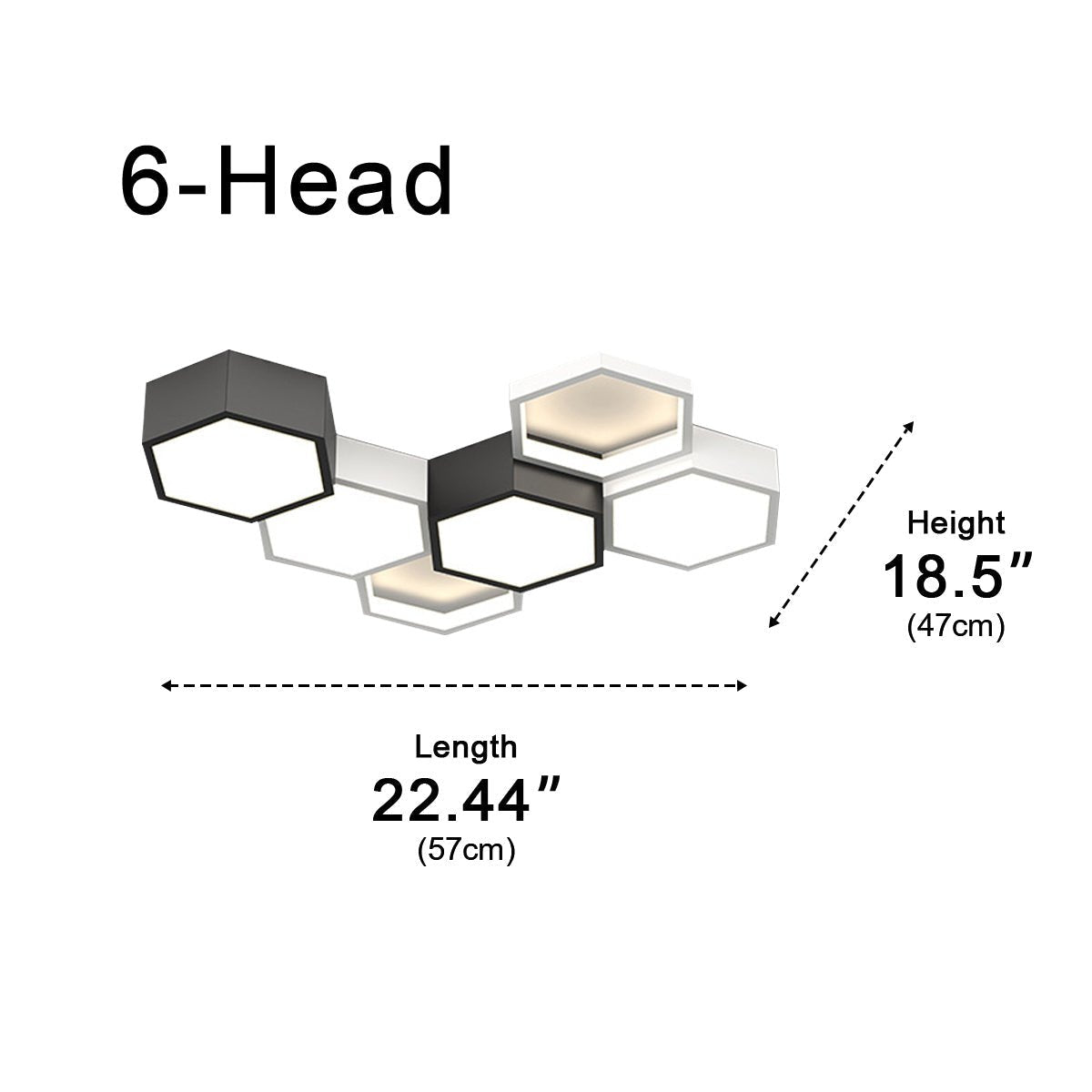 Modern Minimalist Geometric Hexagon LED Indoor Ceiling Light - Flyachilles