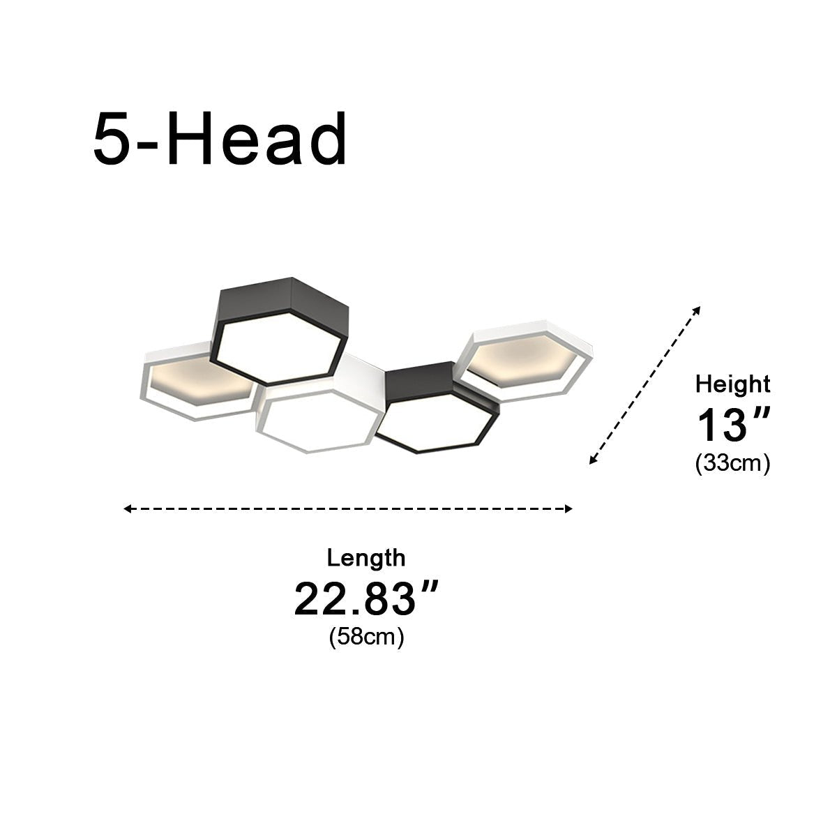 Modern Minimalist Geometric Hexagon LED Indoor Ceiling Light - Flyachilles
