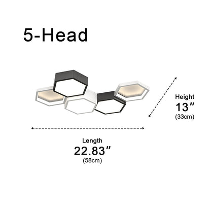 Modern Minimalist Geometric Hexagon LED Indoor Ceiling Light - Flyachilles