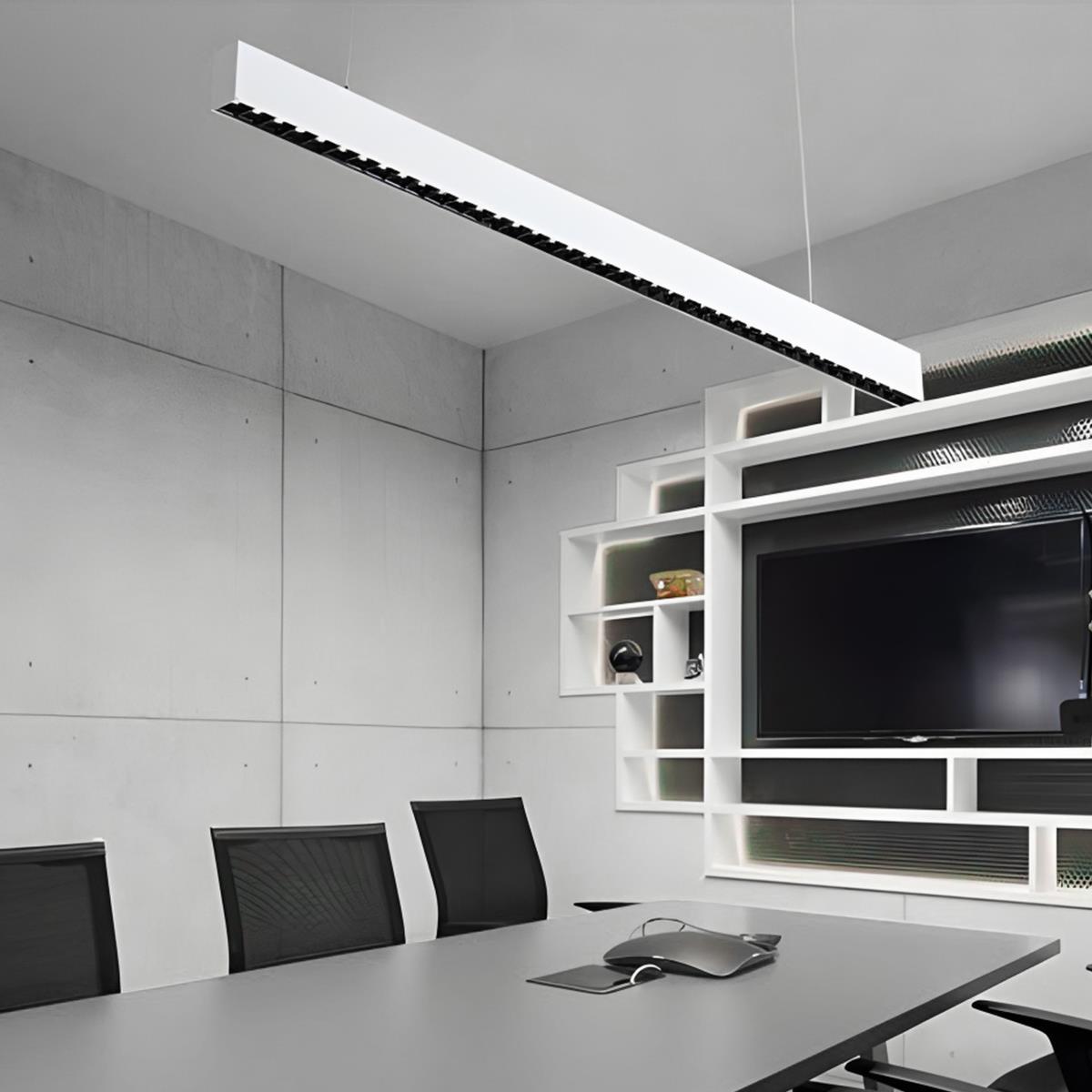 Modern Minimalist Grille LED Long Strip Hanging Light Pendant Lamp ...