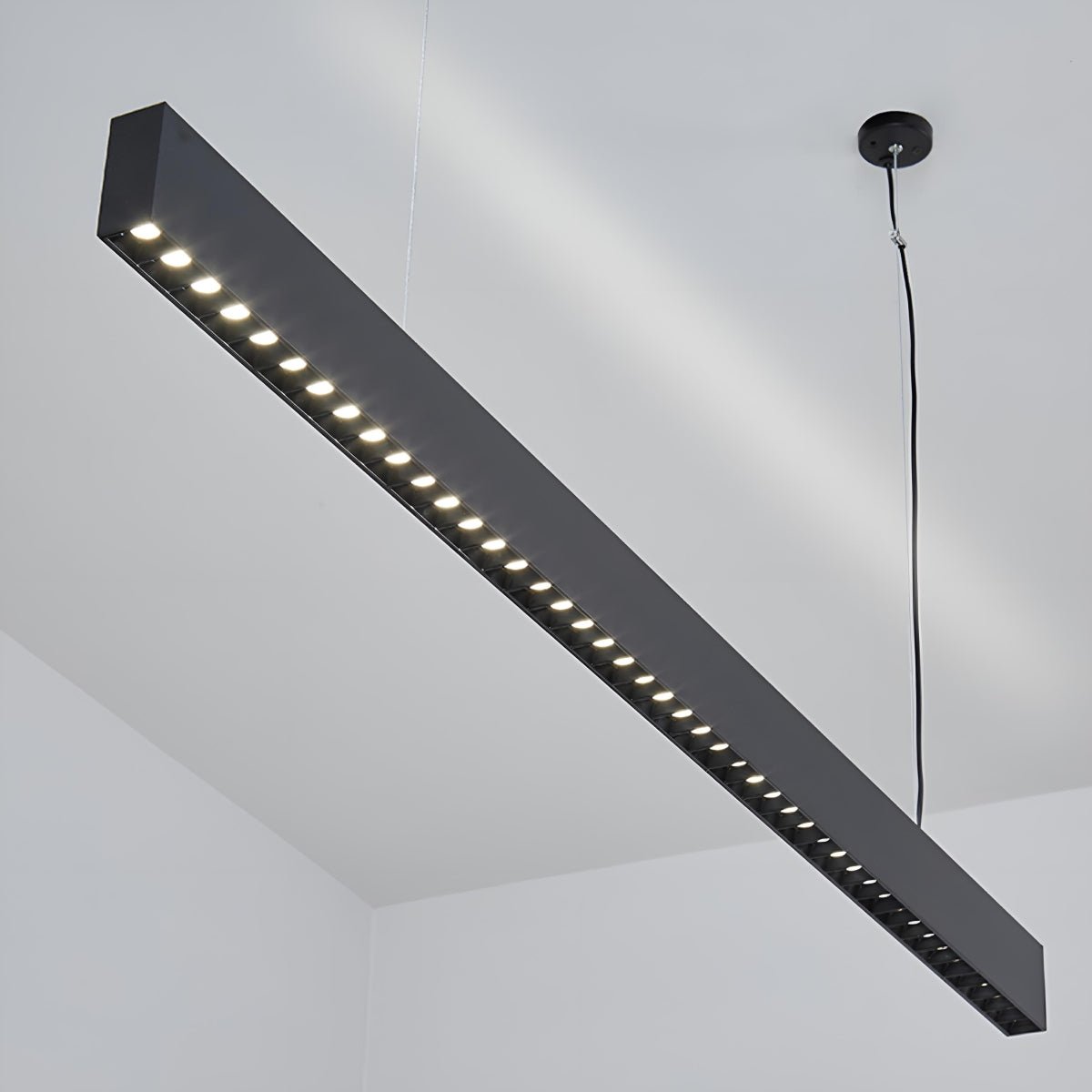 Modern Minimalist Grille LED Long Strip Pendant Lights - Flyachilles