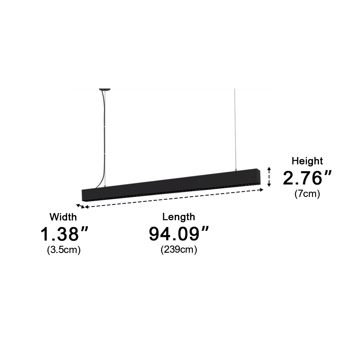 Modern Minimalist Grille LED Long Strip Pendant Lights - Flyachilles