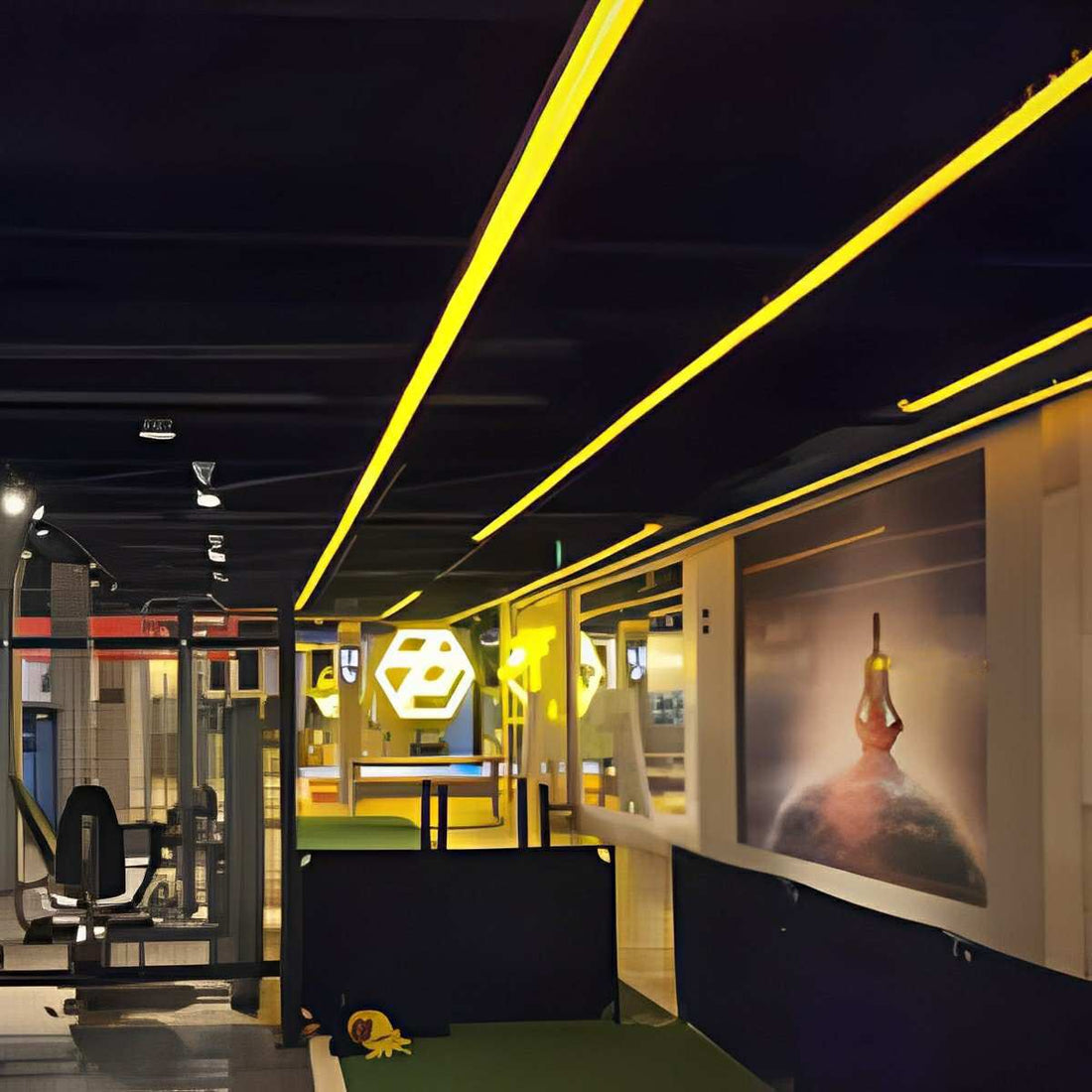 Modern Minimalist LED Long Strip Office Pendant Lights - Flyachilles