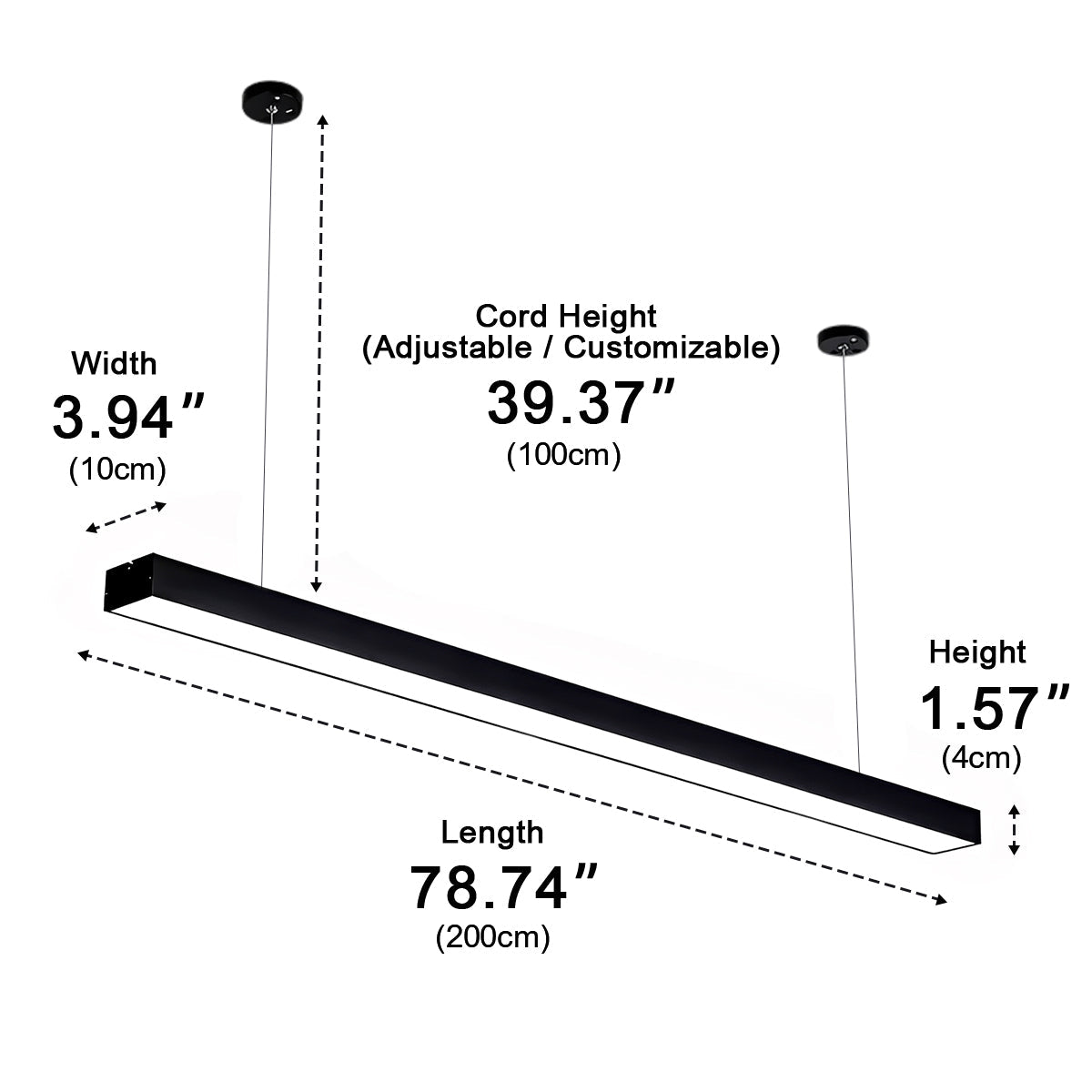 Modern Minimalist LED Long Strip Office Pendant Lights - Flyachilles