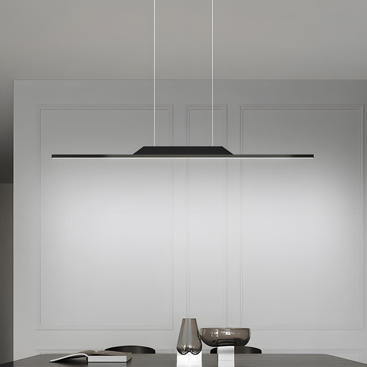 Modern Minimalist Long Strip Line Light LED Pendant Lights Hanging ...