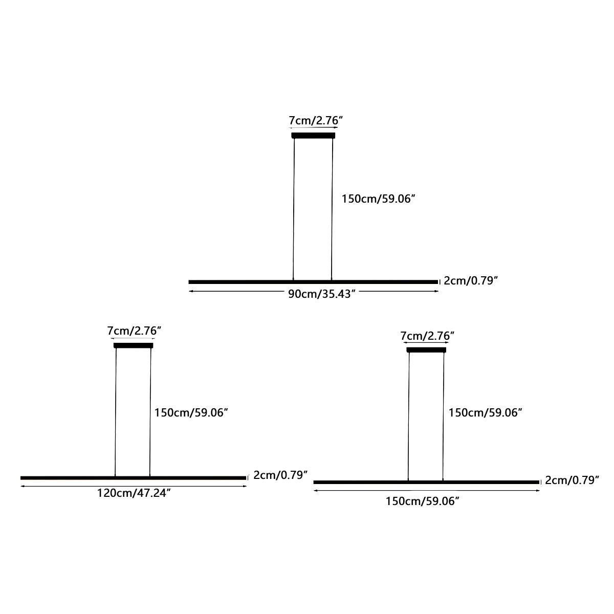 Modern Minimalist Long Strip Light Pendant Lights Up And Down ...