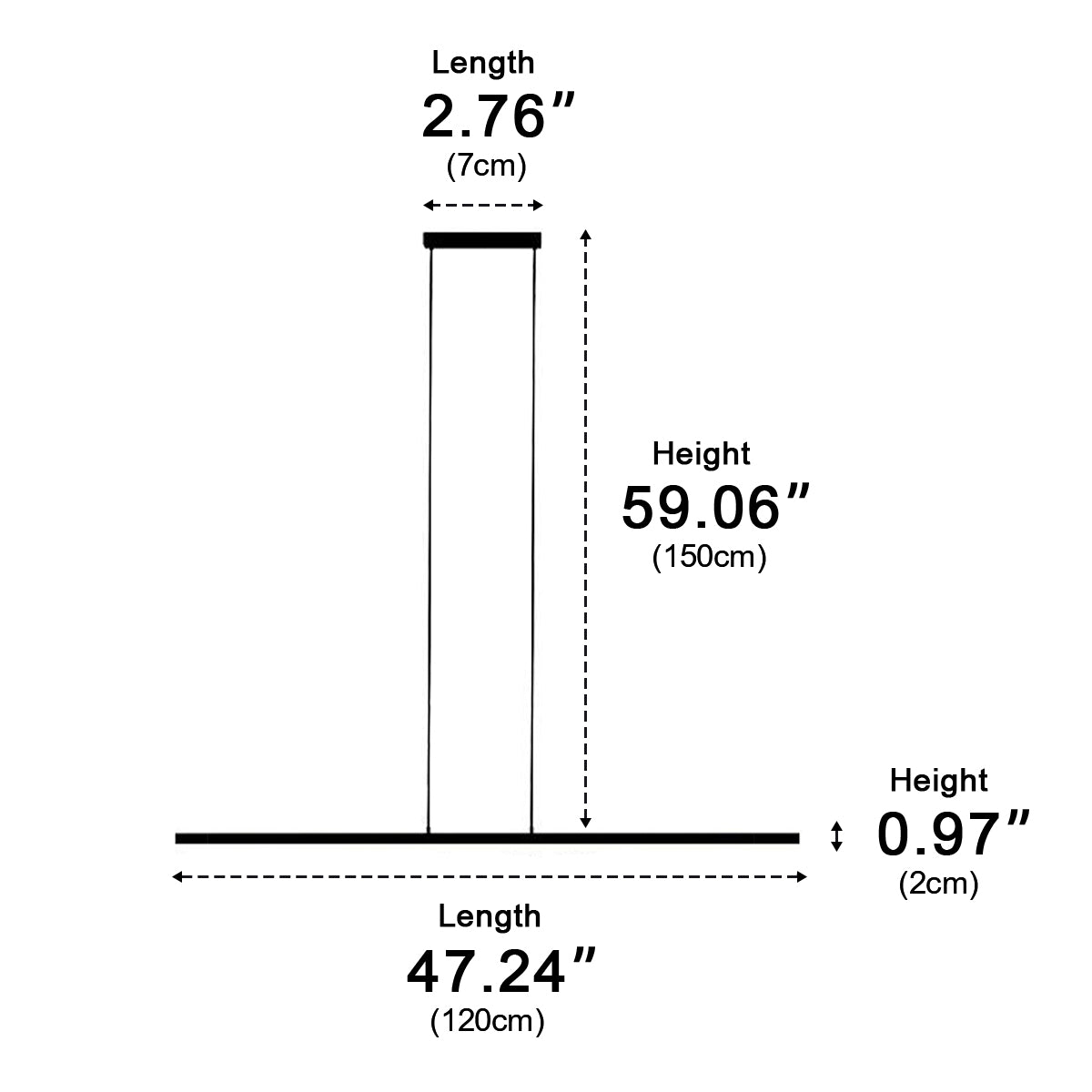 Modern Minimalist Long Strip Light Pendant Lights up and down adjustable - Flyachilles