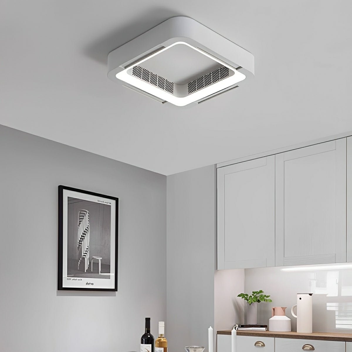 Modern Minimalist Mainless Lighting LED Bladeless Ceiling Fan Light - Flyachilles