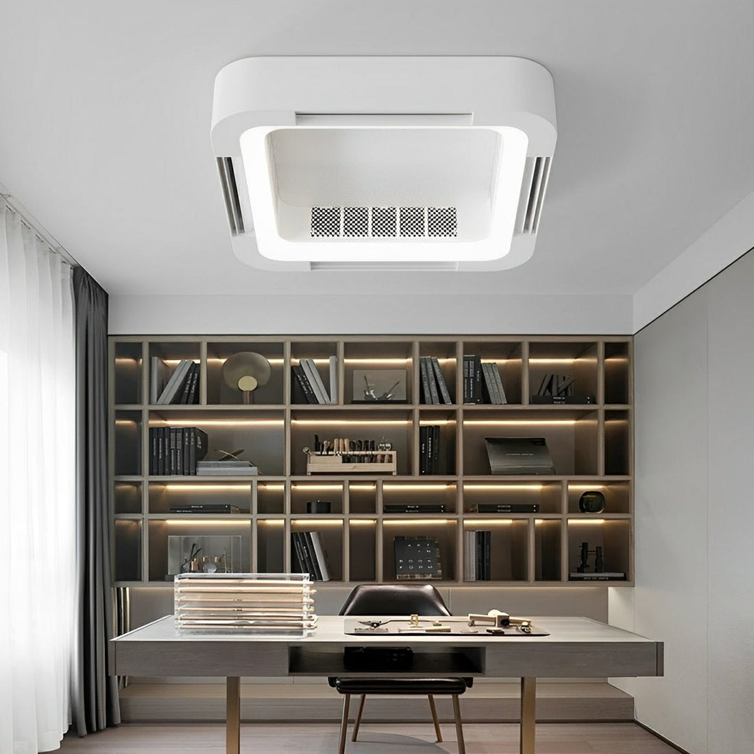 Modern Minimalist Mainless Lighting LED Bladeless Ceiling Fan Light - Flyachilles