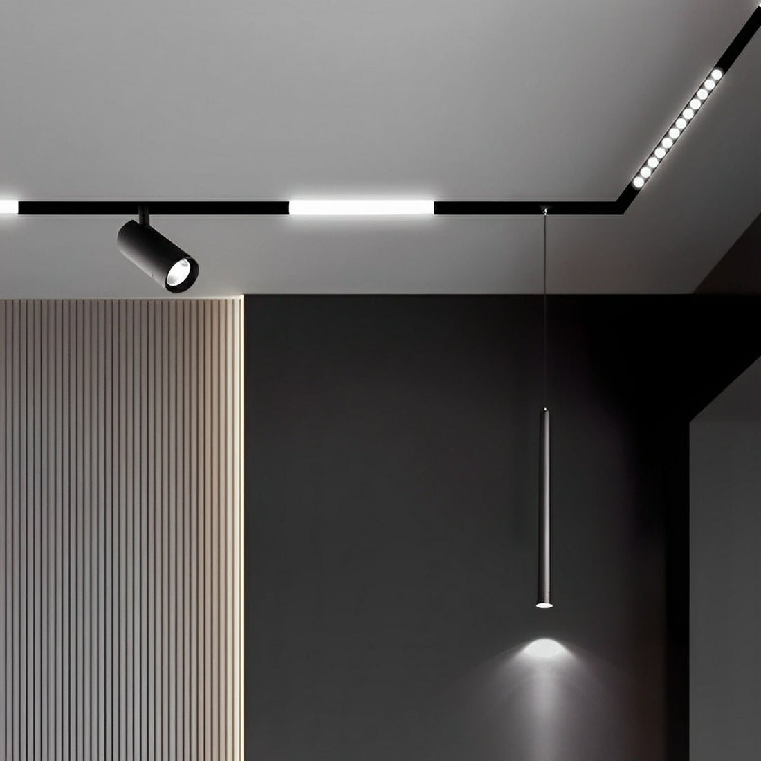 Modern Minimalist Mainless Lighting Magnetic DIY Track LED Recessed Ceiling Light - Flyachilles