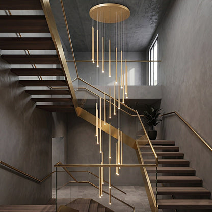 Modern Minimalist Multi - Drop Linear LED Stairs Pendant Lights - Flyachilles