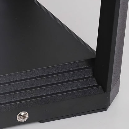 Modern Minimalist Rectangle Hollow Waterproof Black Pathway Post Light - Flyachilles
