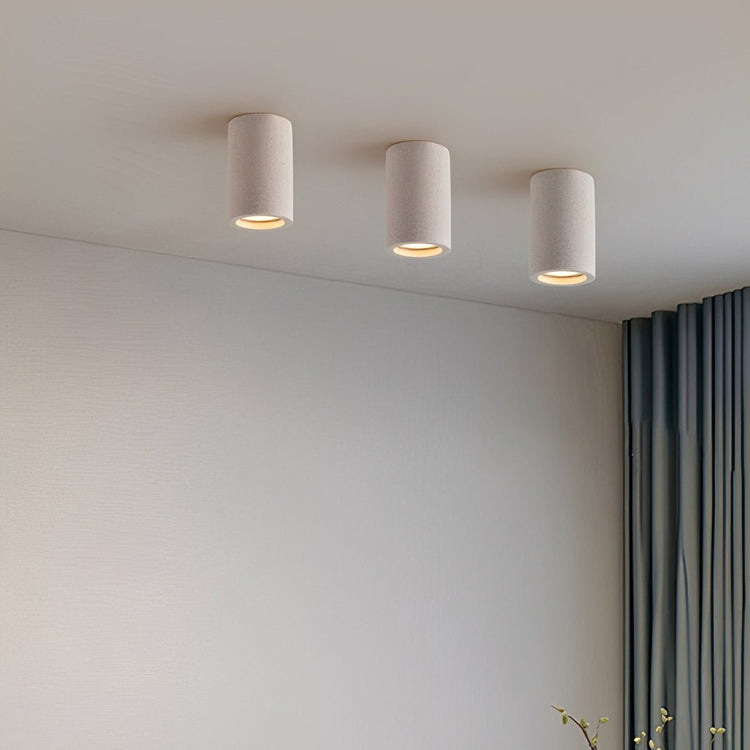 Modern Minimalist Round Cement LED Ceiling Lights Mainless Lighting - Flyachilles