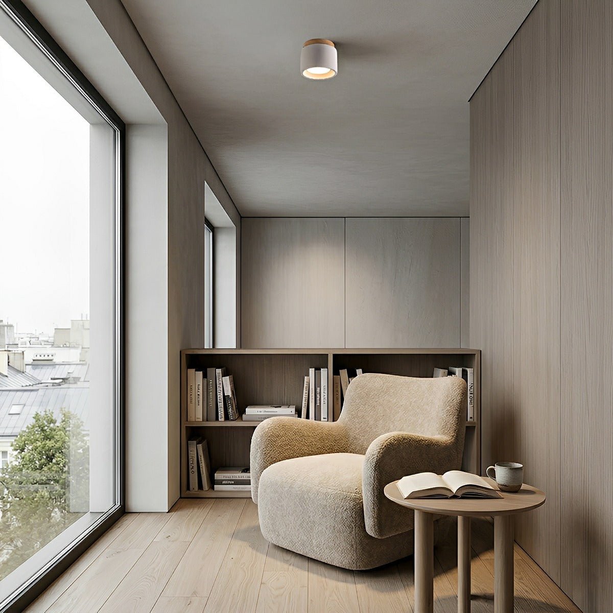 Modern Minimalist Round Concrete LED Ceiling Lights - Flyachilles