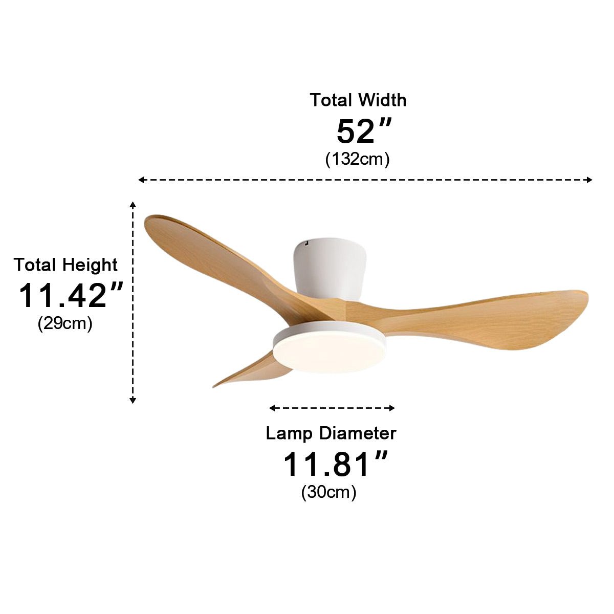 Modern Minimalist Sculptural DC Motor Reverse Ceiling Fan with Light - Flyachilles