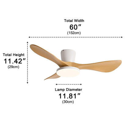 Modern Minimalist Sculptural DC Motor Reverse Ceiling Fan with Light - Flyachilles