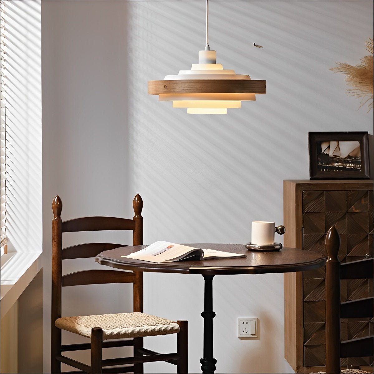 Modern Minimalist Shaded Drum Pendant Light - Flyachilles