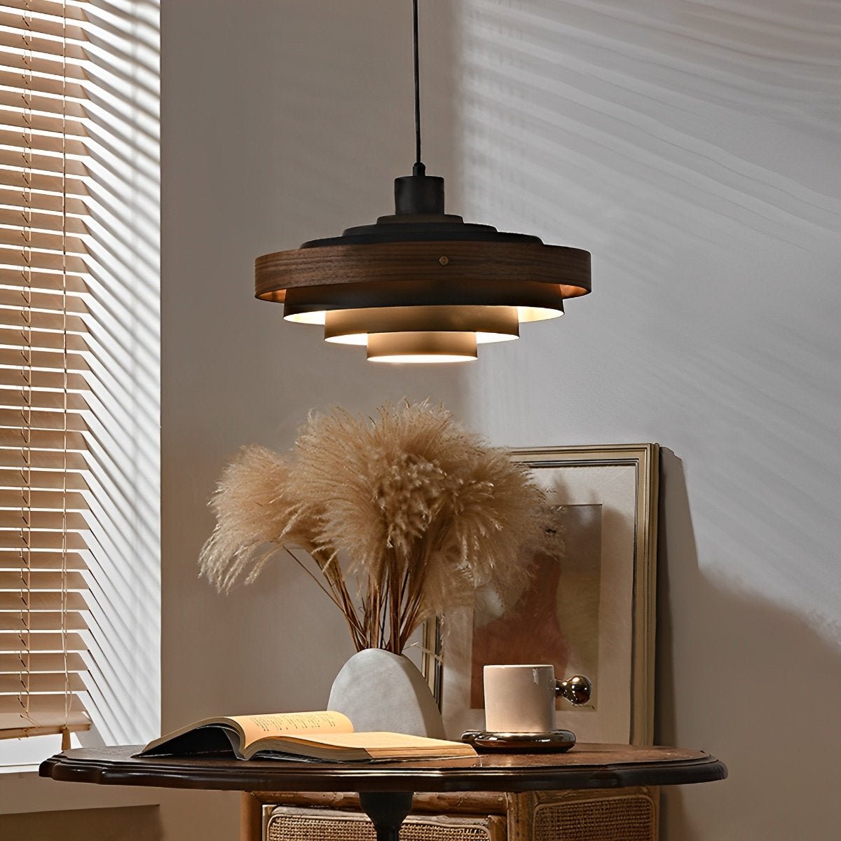 Modern Minimalist Shaded Drum Pendant Light - Flyachilles