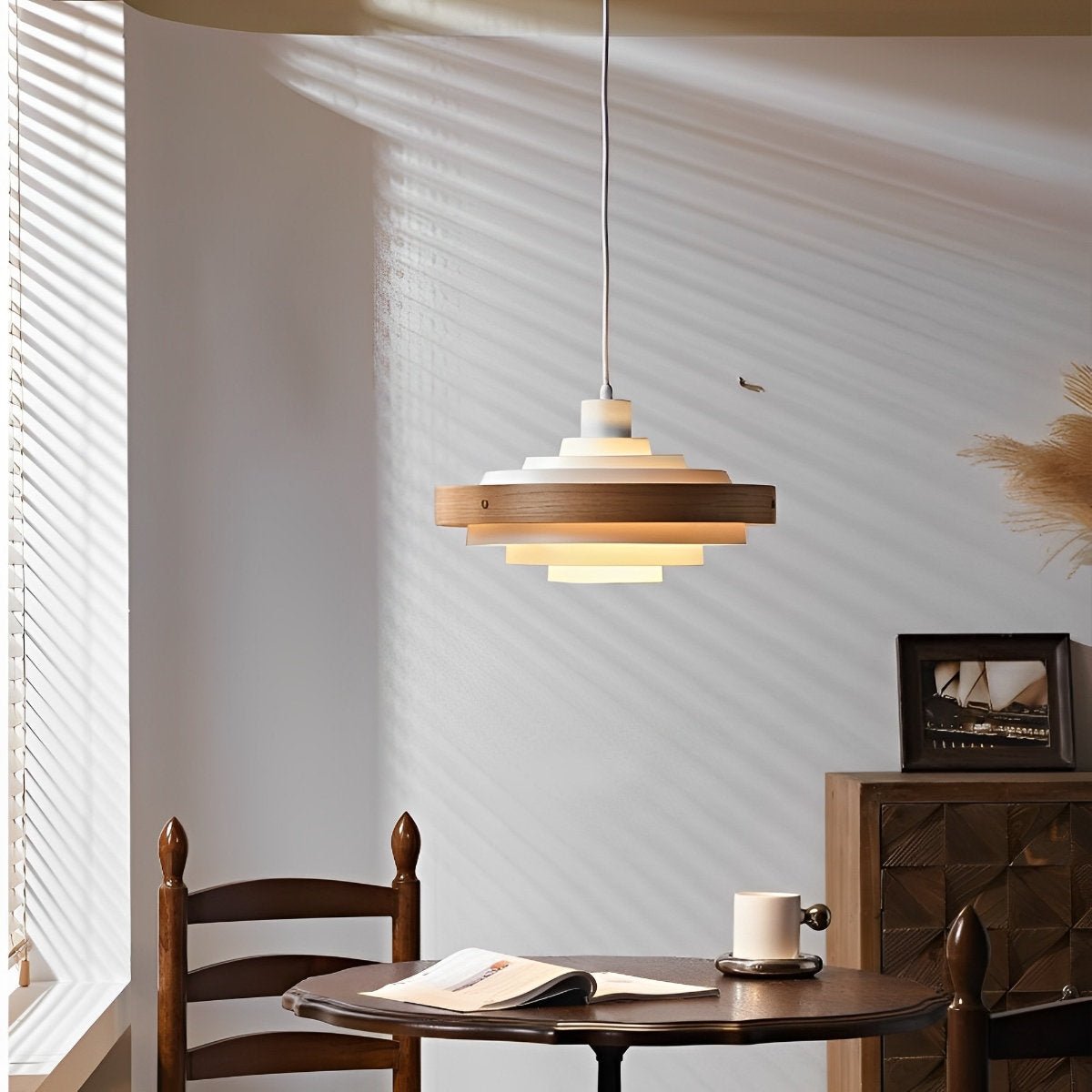 Modern Minimalist Shaded Drum Pendant Light - Flyachilles