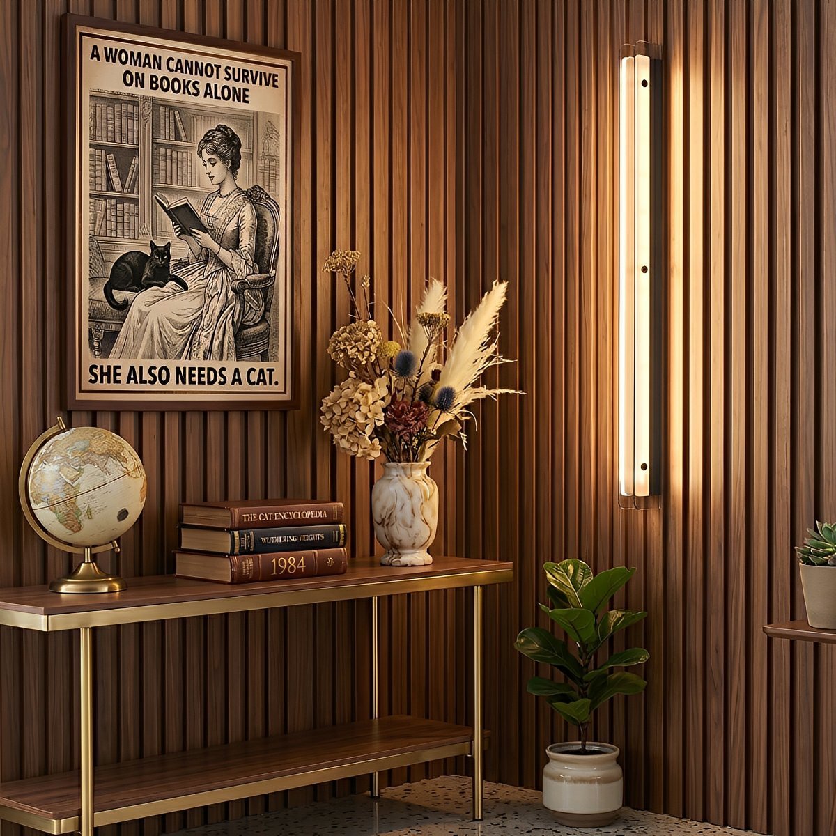 Modern Minimalist Slim Vertical LED Linear Wall Sconce - Flyachilles
