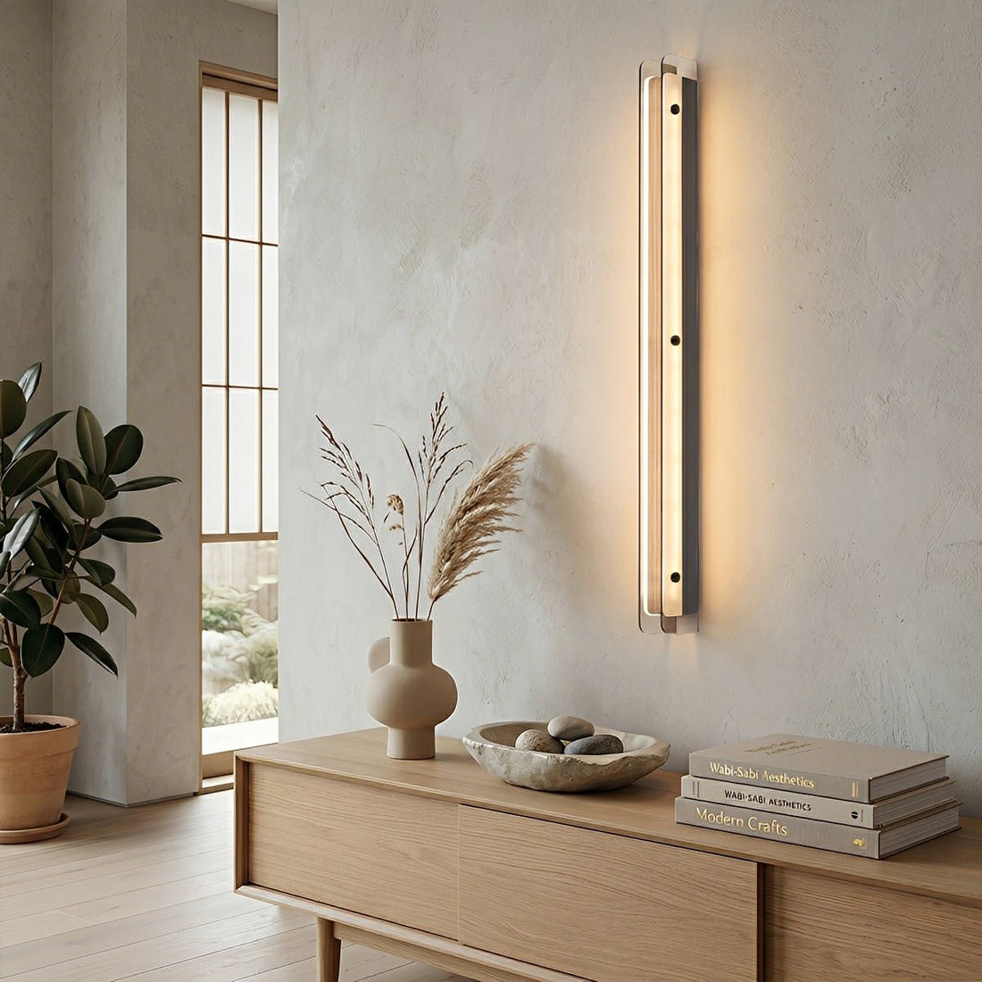 Modern Minimalist Slim Vertical LED Linear Wall Sconce - Flyachilles