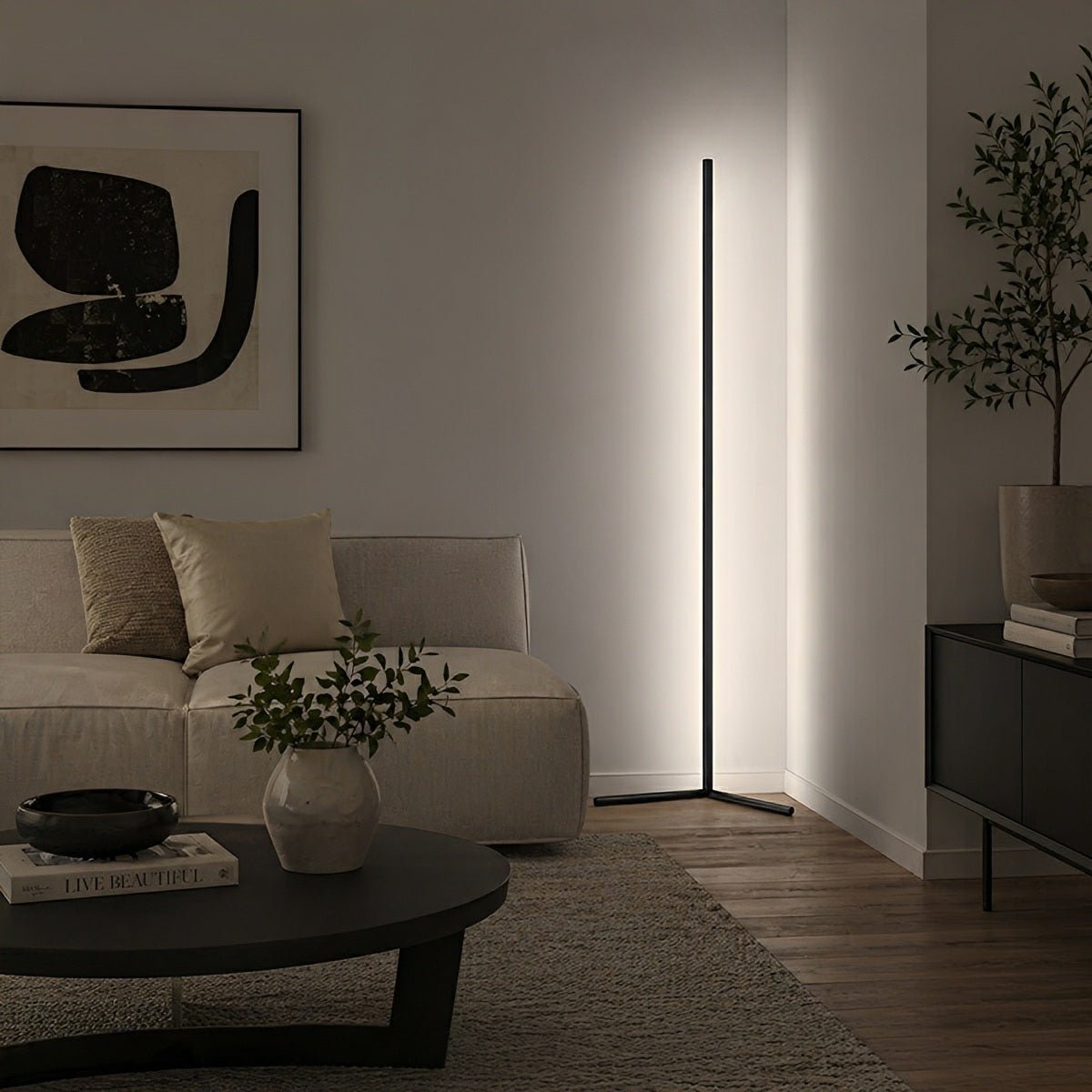 Modern Minimalist Smart LED Corner Floor Lamp Ambient Lightning - Flyachilles