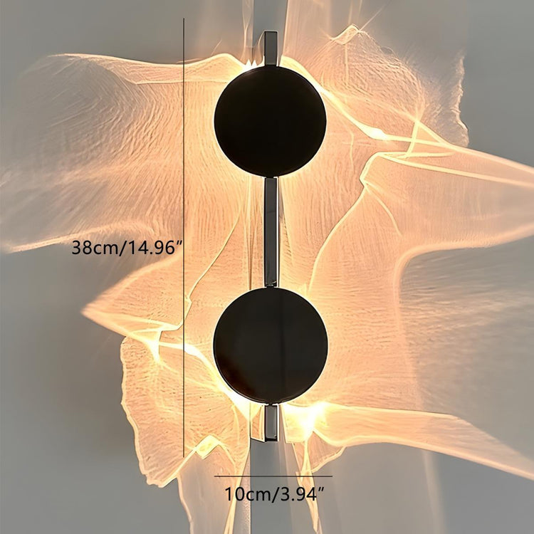 Modern rotatable LED wall sconce with water ripple effect