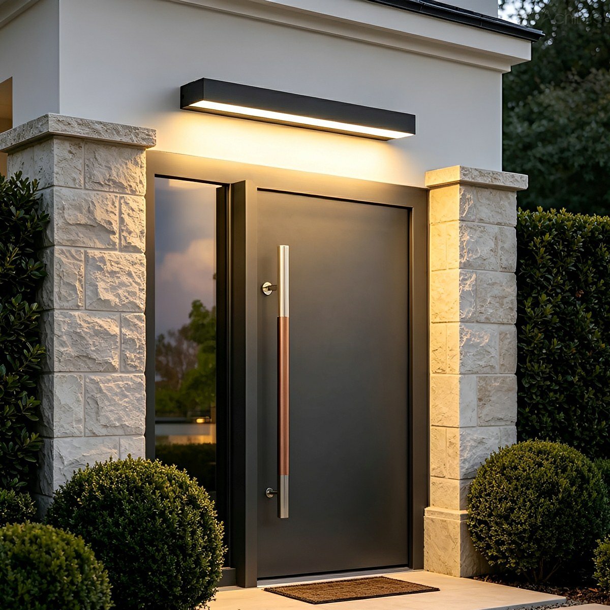 Modern Minimalist Waterproof Black LED Outdoor Porch Wall Light - Flyachilles