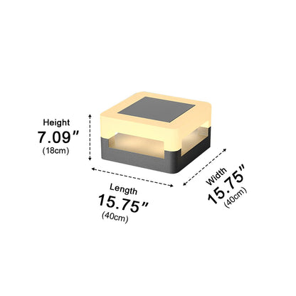 Modern Minimalist Waterproof Solar Square LED Outdoor Post Lights - Flyachilles