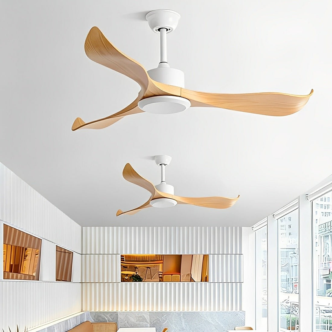 Modern Minimalist Wing - inspired Blade DC Motor Reverse Ceiling Fan - Flyachilles