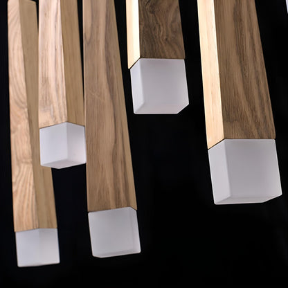 Modern Minimalist Wood Art Firewood Stick Pendant Lights - Flyachilles