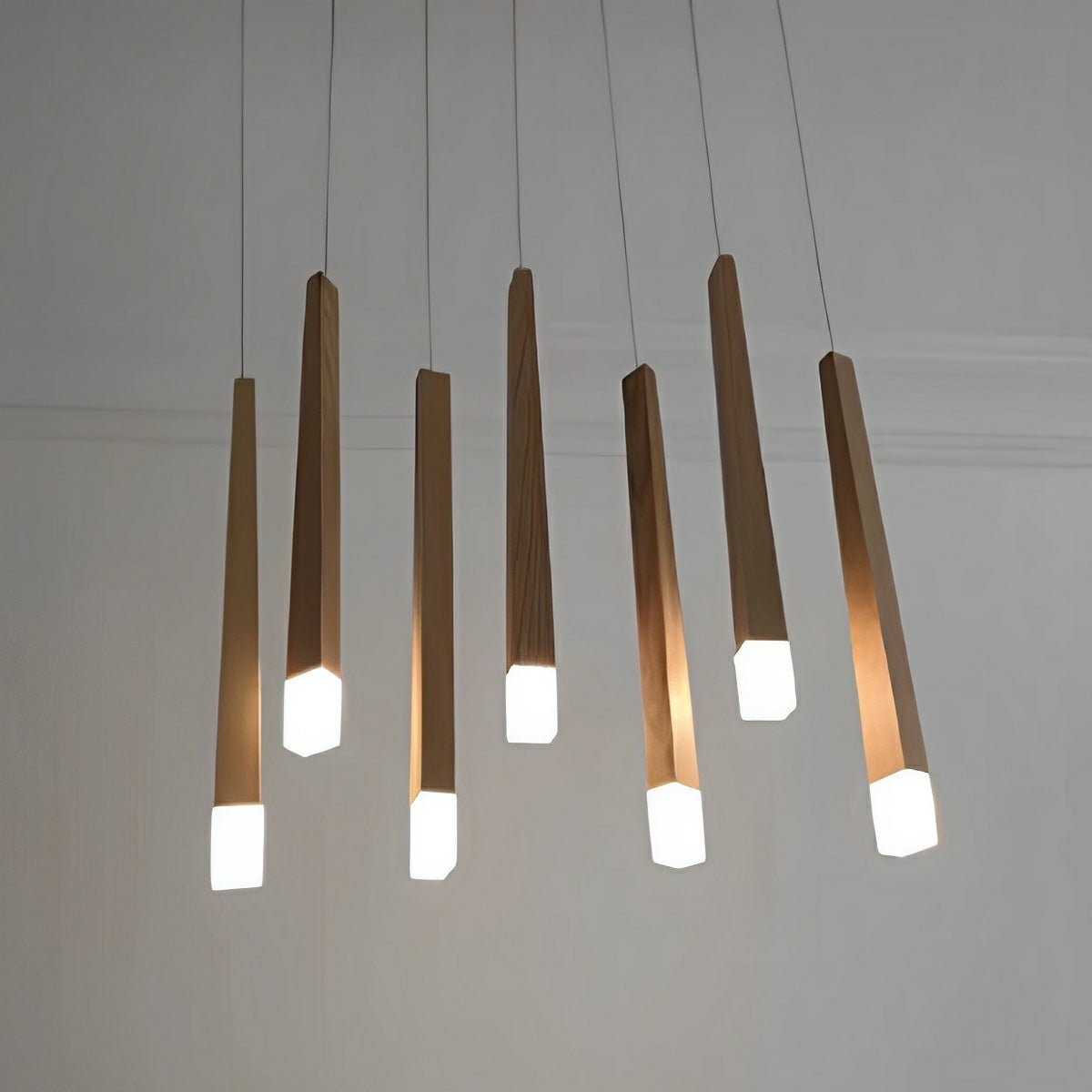 Modern Minimalist Wood Art Firewood Stick Pendant Lights - Flyachilles