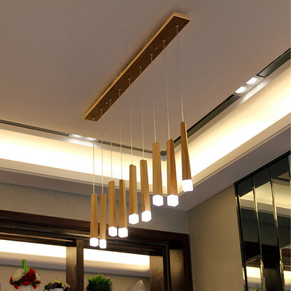 Modern Minimalist Wood Art Firewood Stick Pendant Lights - Flyachilles