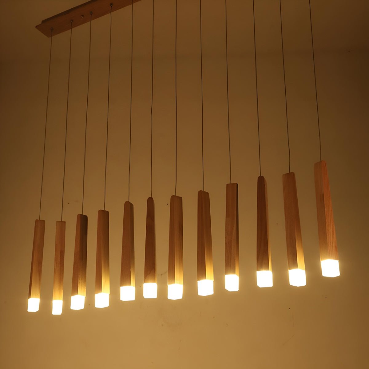 Modern Minimalist Wood Art Firewood Stick Pendant Lights - Flyachilles