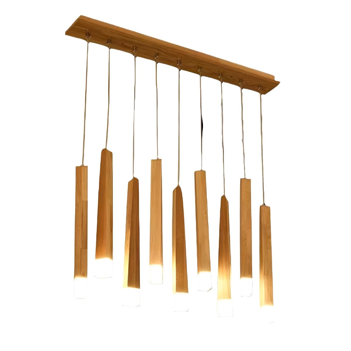 Modern Minimalist Wood Art Firewood Stick Pendant Lights - Flyachilles