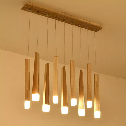 Modern Minimalist Wood Art Firewood Stick Pendant Lights - Flyachilles
