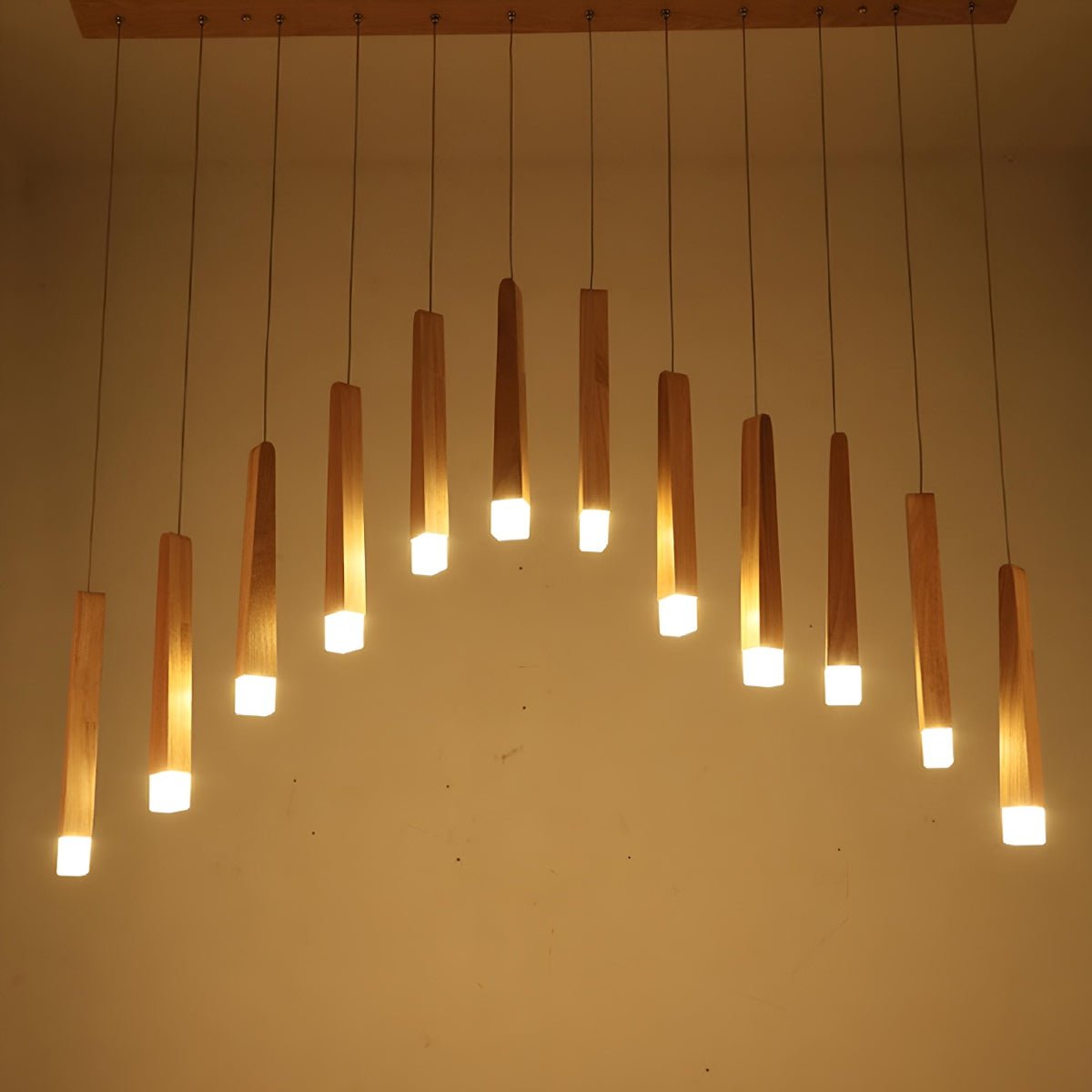 Modern Minimalist Wood Art Firewood Stick Pendant Lights - Flyachilles